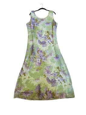 Vintage R&K Originals Maxi Dress Green Purple Floral Fairy Cottage Boho
Size 18